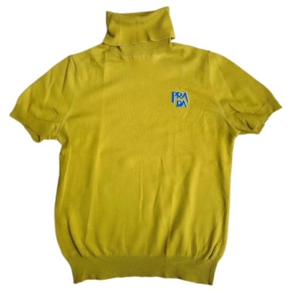 Prada women’s Turtleneck Sweater in Mustard Yellow